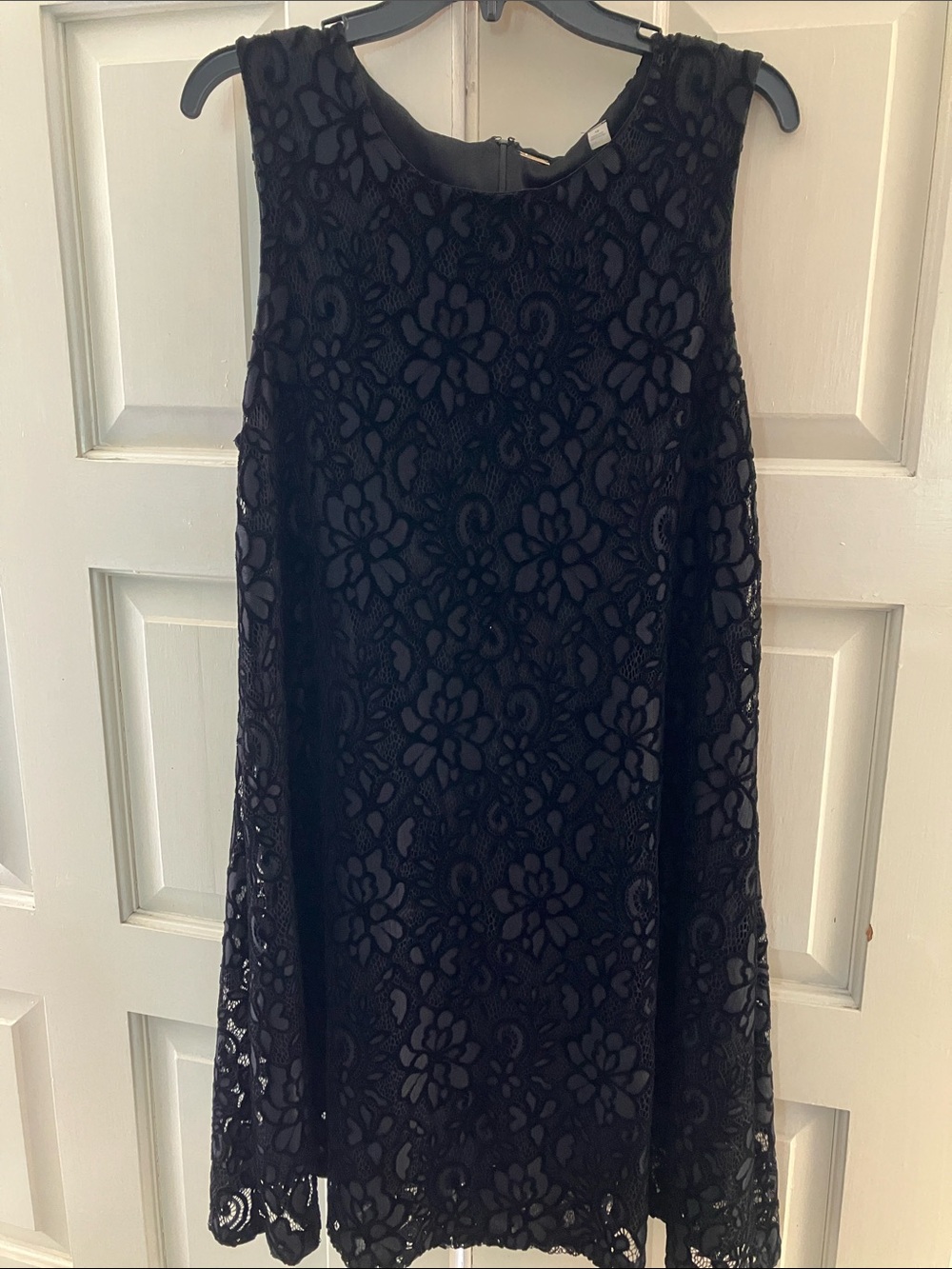 Tahari Black Floral Lace Midi Dress